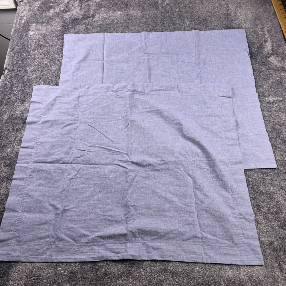 Polo Ralph Lauren Home Chambray Pillow Shams Set of 2 Blue Cotton 21x26